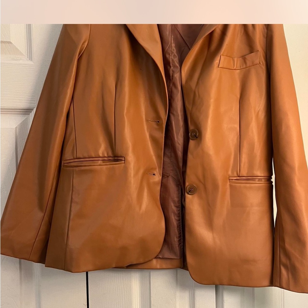 Love Tree Tan Blazer Structured Shoulders